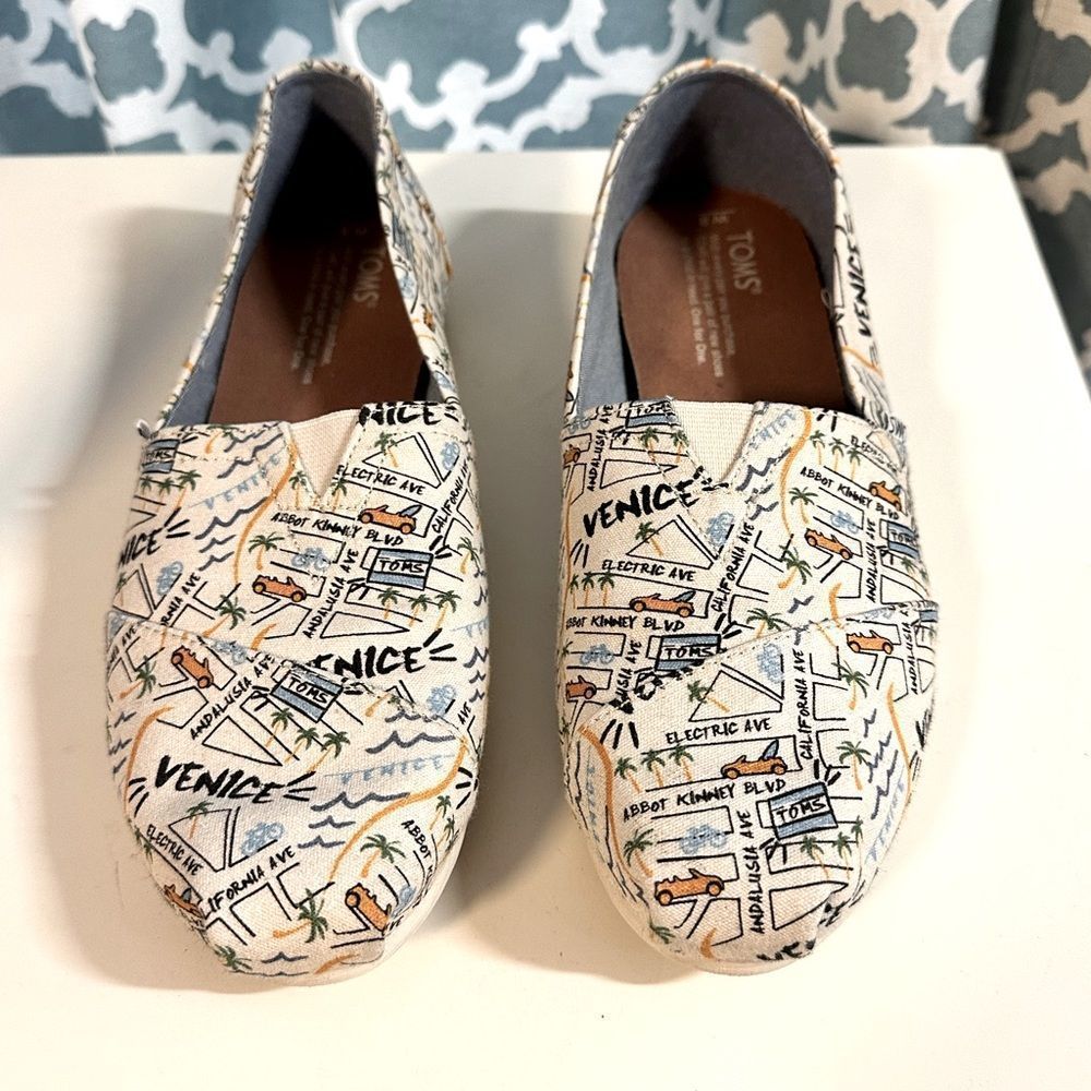 TOMS Venice Collection - Canvas Venice Italy Map Printed Loafers Shoes